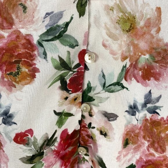 Tolani Collection Julie Blouse Top XL Sand Floral Tie Long Sleeve NWT TP-2210 - Picture 4 of 10